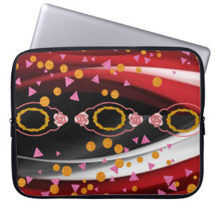 Laptop sleeve Abstrakt Red White Black
