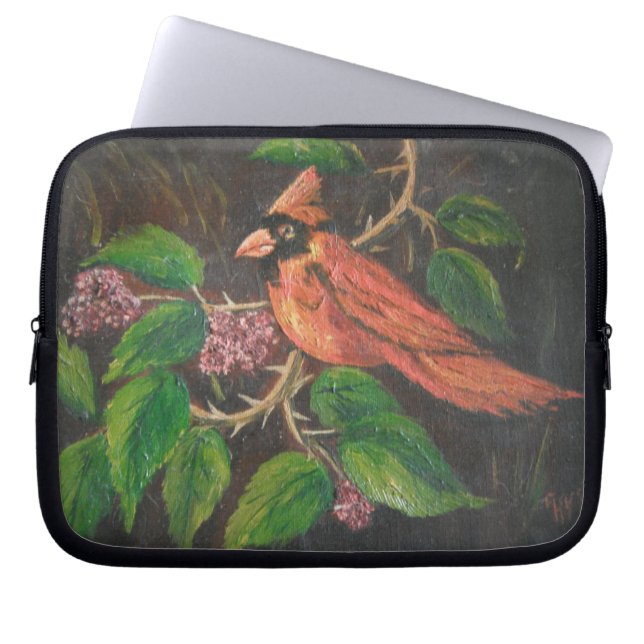 Laptop sleeve Ann Hayes Painting Kardinal (Framsidan)