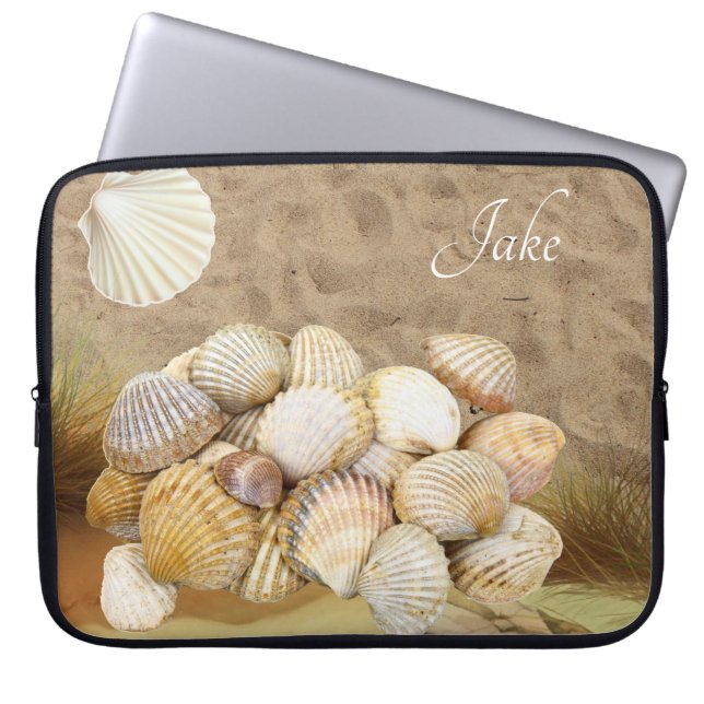 Laptop sleeve Beach Sand Clams (Framsidan)