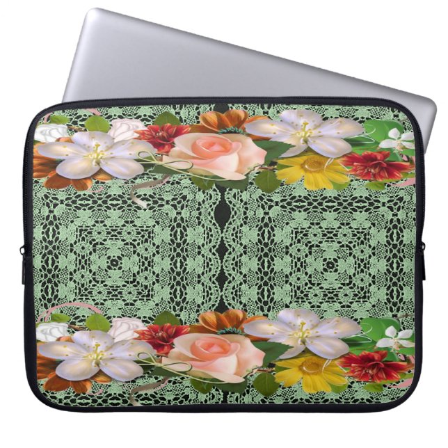 Laptop sleeve Blommigt (Framsidan)