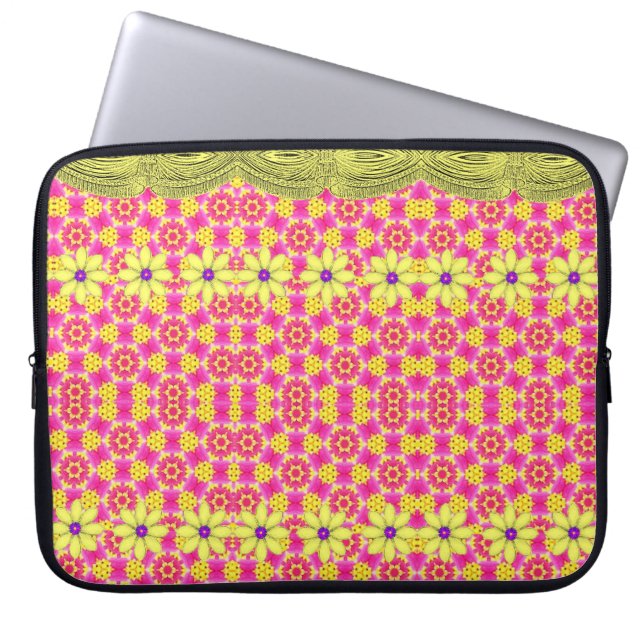 Laptop sleeve Blommigt (Framsidan)