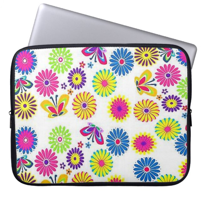Laptop sleeve Blommigt (Framsidan)