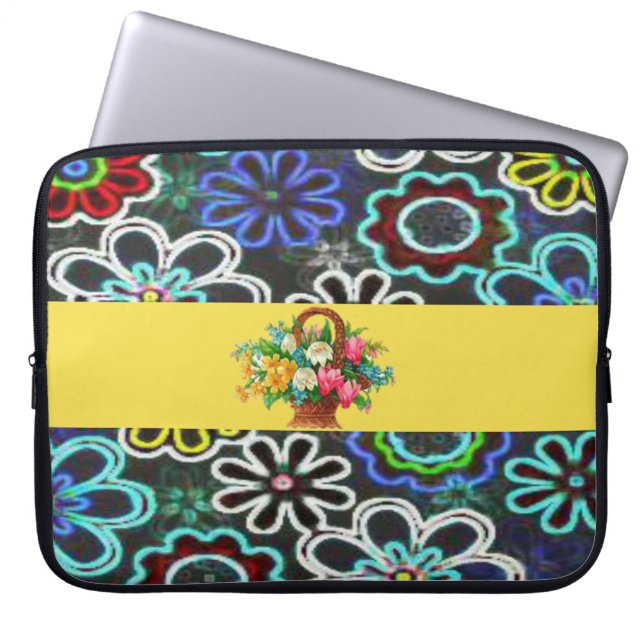 Laptop sleeve Blommigt (Framsidan)