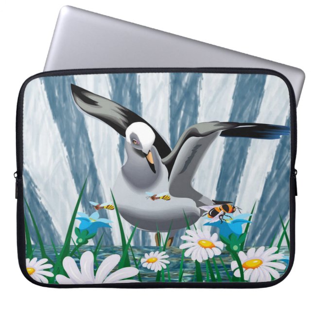 Laptop sleeve Blommigt Bird (Framsidan)