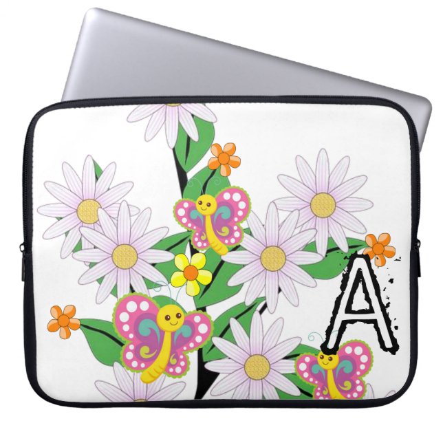 Laptop sleeve Blommigt Butterfly (Framsidan)