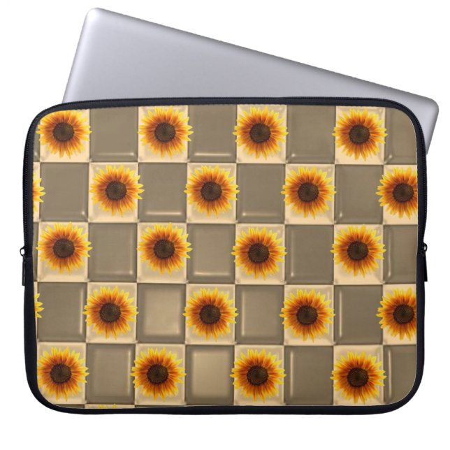 Laptop sleeve Blommigt Solros (Framsidan)