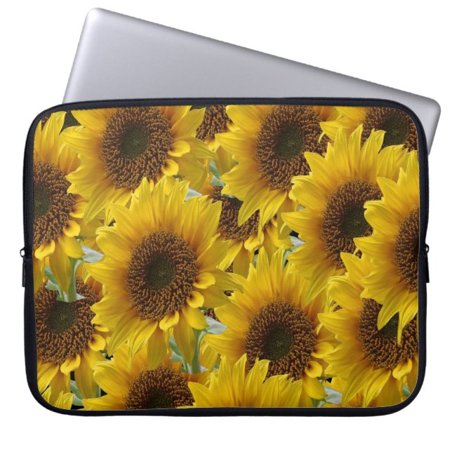 Laptop sleeve Blommigt Solros (Framsidan)