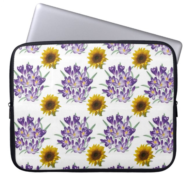 Laptop sleeve Blommigt Solros (Framsidan)