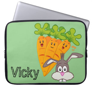 Laptop sleeve Carrots Rabbit Grönt