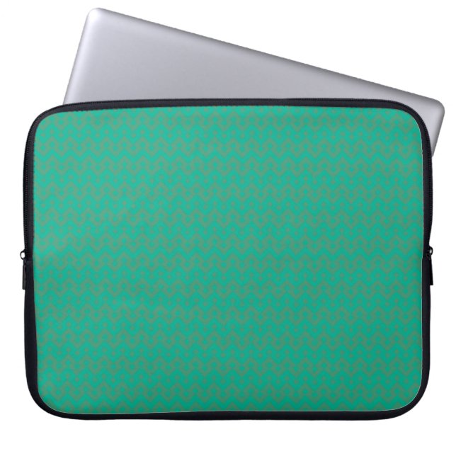 Laptop sleeve, Emerald Grönt Geometric Mönster Laptop Fodral (Framsidan)