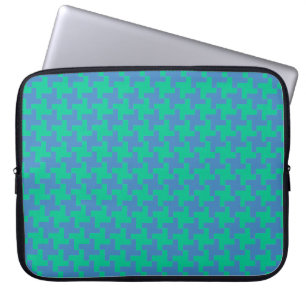 Laptop sleeve, Emerald och Blue Dogtooth Fodral