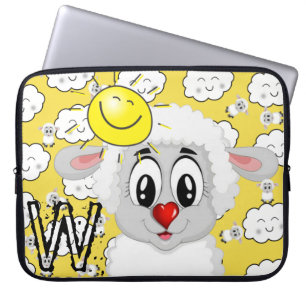 Laptop sleeve får Sol Clouds Gult