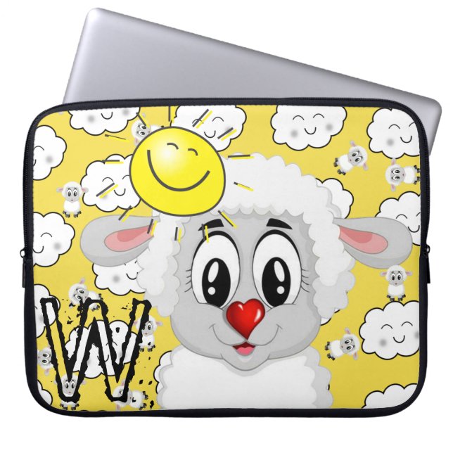 Laptop sleeve får Sol Clouds Gult (Framsidan)