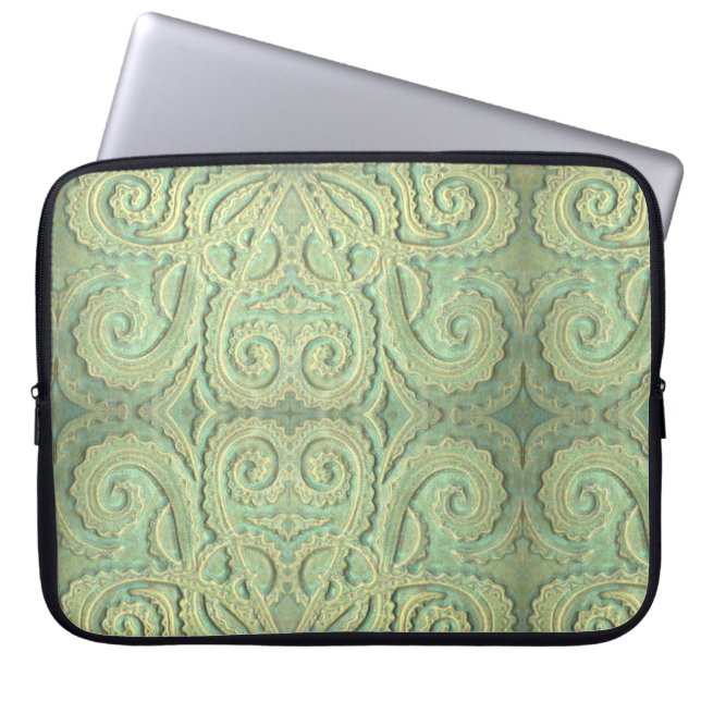 Laptop sleeve Fiddlehead Fern Panel-grönt (Framsidan)