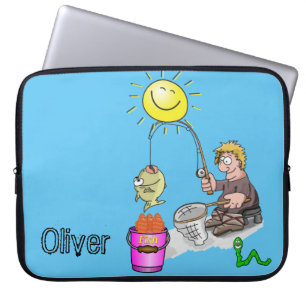 Laptop sleeve Fiskare, fiske, Sol Blue