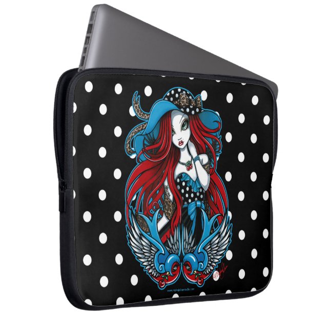Laptop sleeve för ängel för Emma Rockabilly (Framsidan Höger)