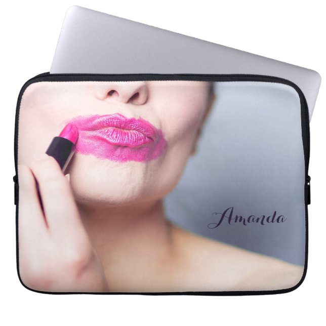 Laptop sleeve för användarnamn för Lipstick som in (Framsidan)