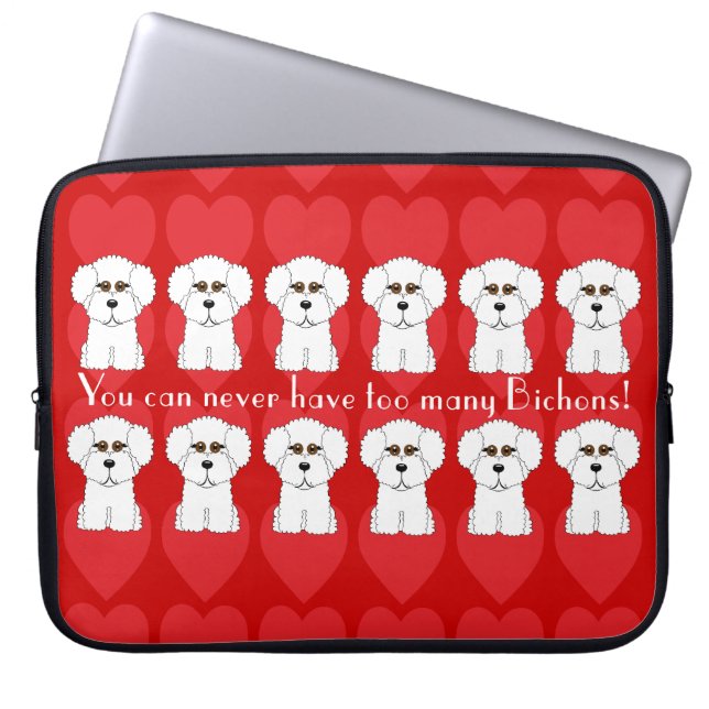 Laptop sleeve för Bichon Frise hundhumor (Framsidan)