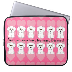 Laptop sleeve för Bichon Frise hundhumor