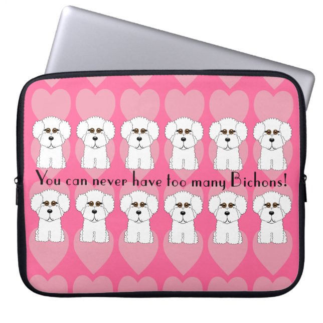 Laptop sleeve för Bichon Frise hundhumor (Framsidan)
