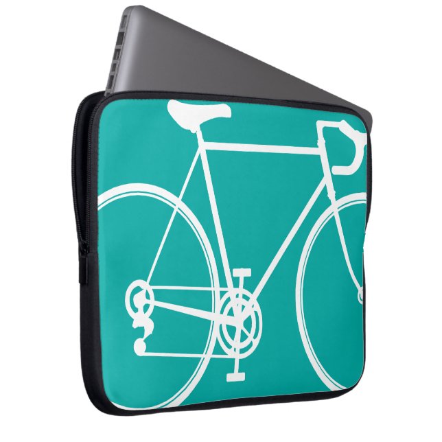 Laptop sleeve för blått-/gröntcykeldesign (Framsidan Höger)