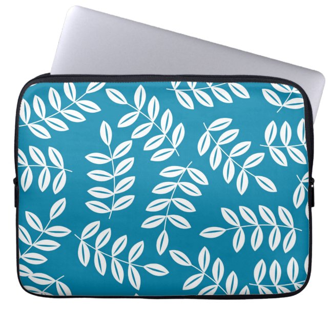 Laptop sleeve för blommigt för modblåttlöv (Framsidan)