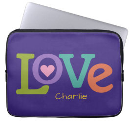 Laptop sleeve för färglöst Kärlek-eget namn