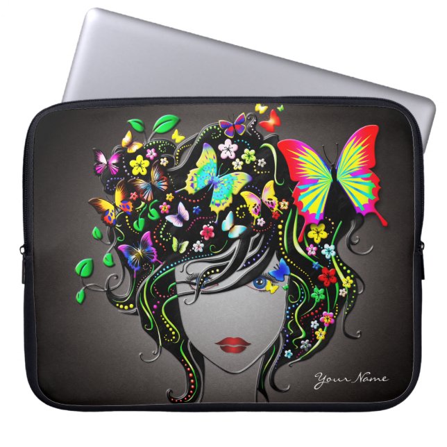 Laptop sleeve för fjärilsflicka 1 (Framsidan)
