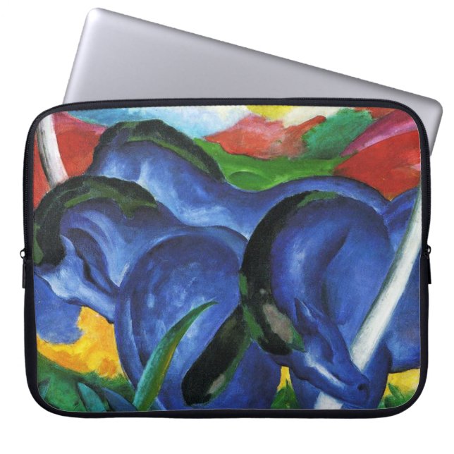 Laptop sleeve för Franz Marc blåtthästar (Framsidan)