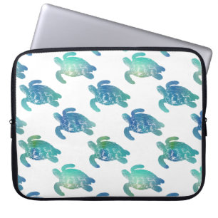 Laptop sleeve för grönt för havssköldpaddablå