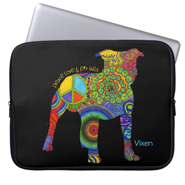 Laptop sleeve för konst för pop "för fredkärlek- & (Framsidan)