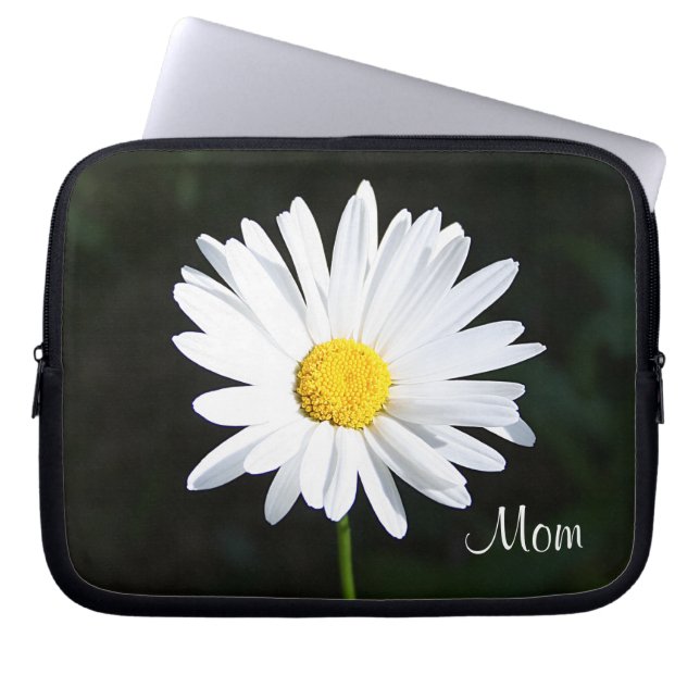 Laptop sleeve "för mamma" för vitdaisyblomma (Framsidan)