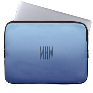 Laptop sleeve för monogram för blåttlutning