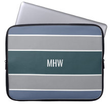 Laptop sleeve för monogram för randmönster