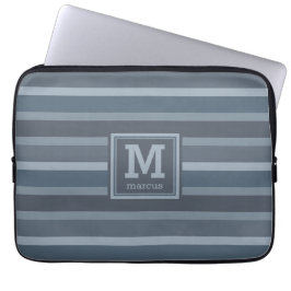 Laptop sleeve för monogram för randmönster