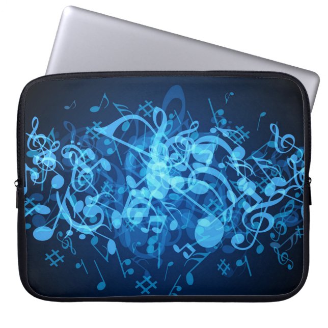 Laptop sleeve för mönster för blåttglödmusik noter (Framsidan)