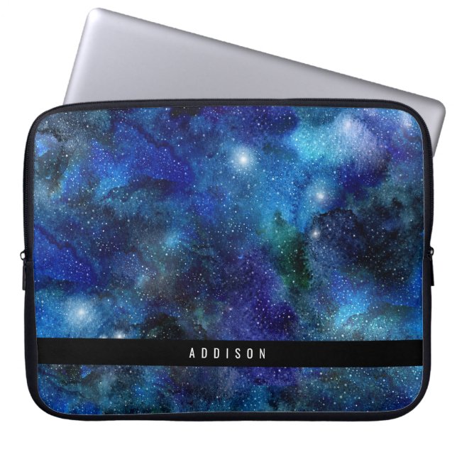 Laptop sleeve för personlig för blåttgalaxstjärnor (Framsidan)