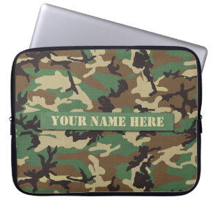 Laptop sleeve för personligskogsmarkkamouflage