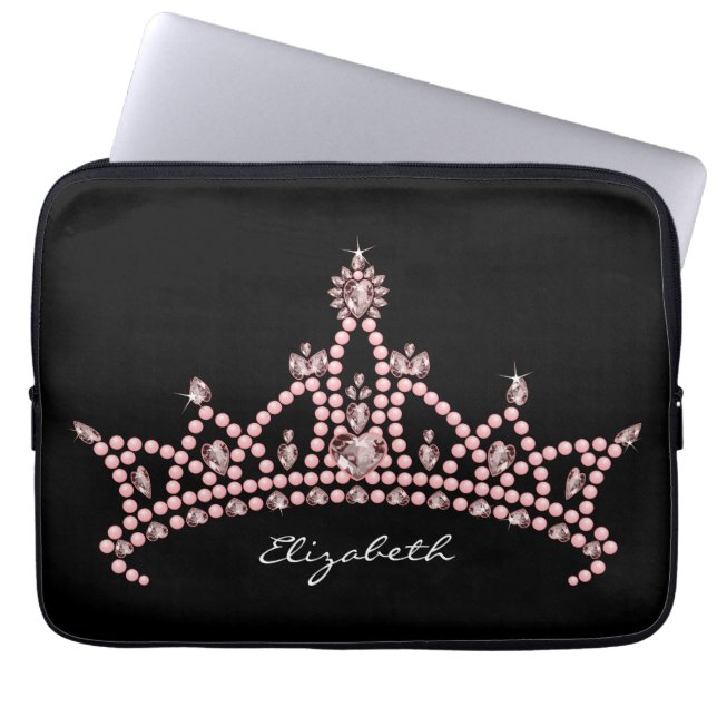 Laptop sleeve för Princess Tiara Kröna (svarten) (Framsidan)
