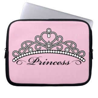 Laptop sleeve för Princess Tiara (rosa bakgrund)