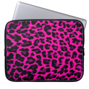 Laptop sleeve för shock rosaLeopardtryck