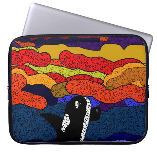 Laptop sleeve för späckhuggaresolnedgångmagi (Framsidan)