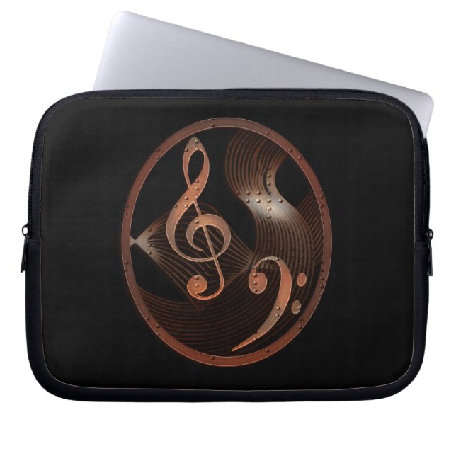 Laptop sleeve för Steampunk musikdesign (Framsidan)