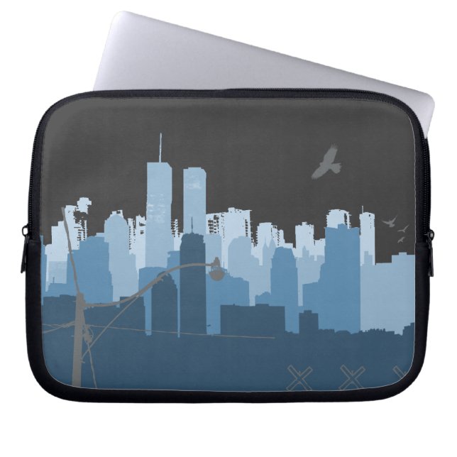 Laptop sleeve för utvidgning av en stad (mörk) (Framsidan)