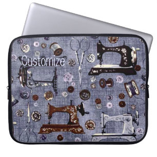 Laptop sleeve för vintagesymaskinSeamstress
