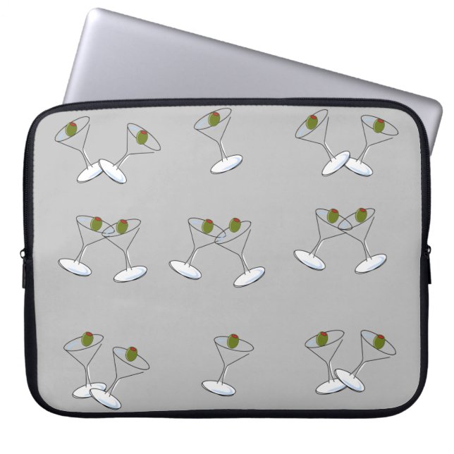 Laptop sleeve Grått Martini Glass (Framsidan)