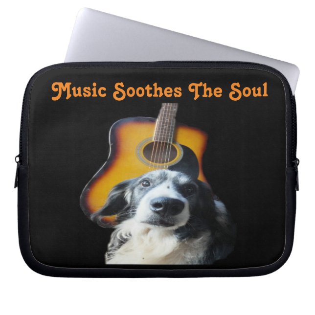 Laptop sleeve Guitar Hund (Framsidan)