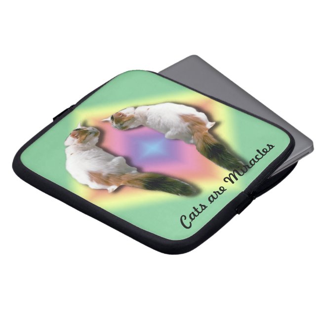 Laptop sleeve - Katter är Miracles (Framsida topp)