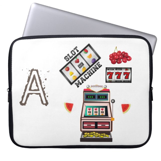 Laptop sleeve-kortplats Maskin Casino Fodral (Framsidan)