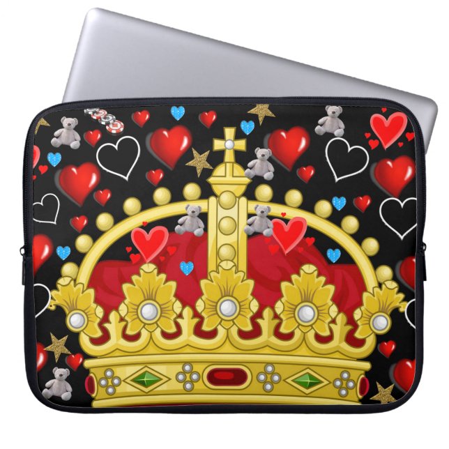 Laptop sleeve Kung i Hearts (Framsidan)